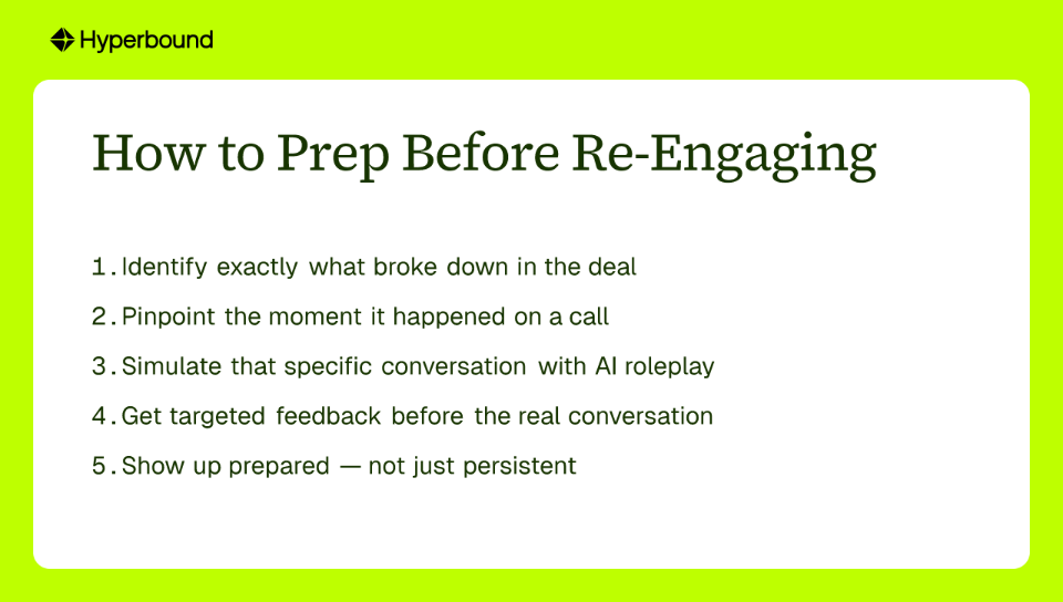 How to Prep Before Re-Engaging