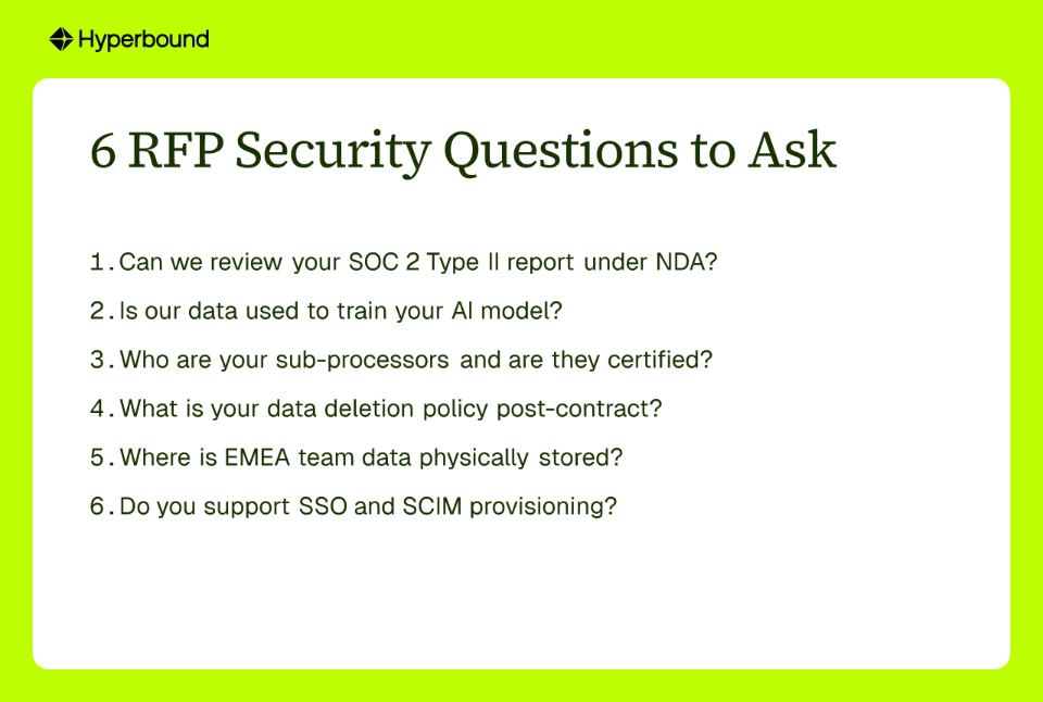 6 RFP Security Questions to Ask