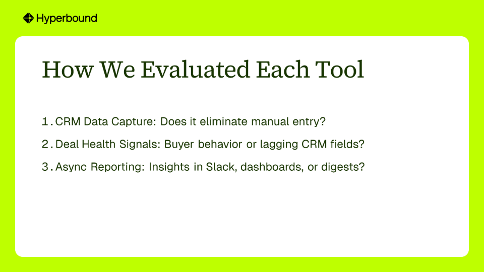 How We Evaluated Each Tool