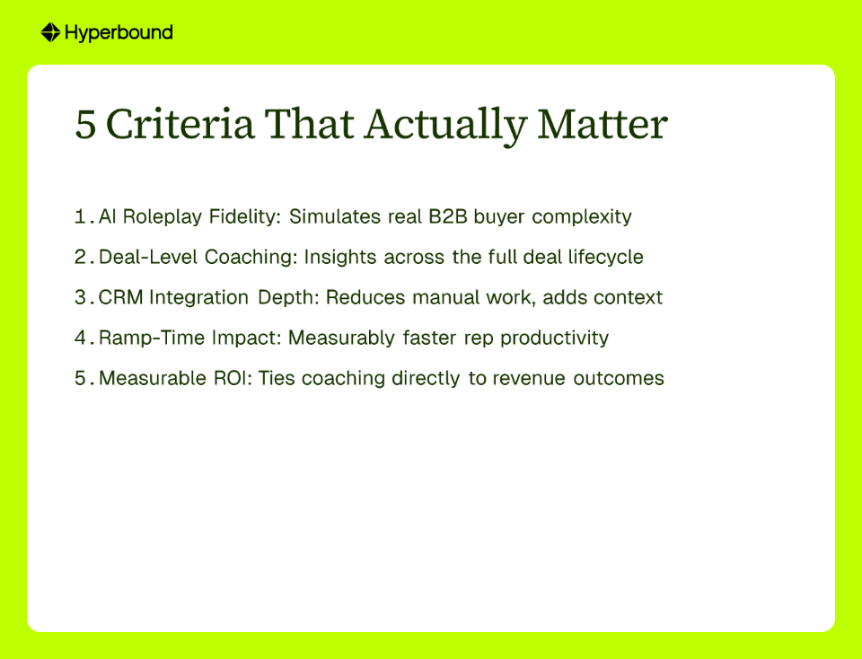 5 Criteria That Actually Matter