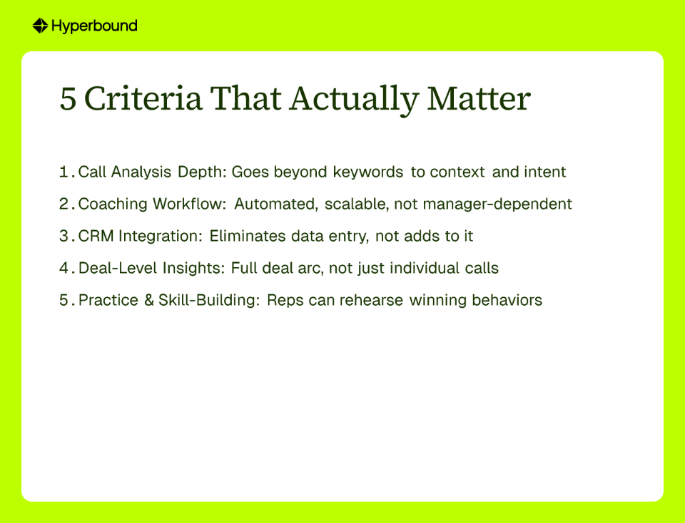5 Criteria That Actually Matter