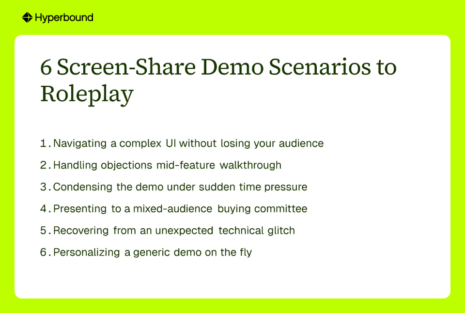 6 Screen-Share Demo Scenarios to Roleplay