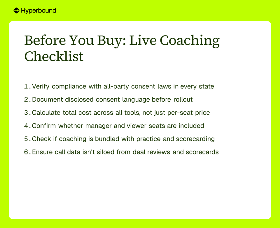 Before You Buy: Live Coaching Checklist