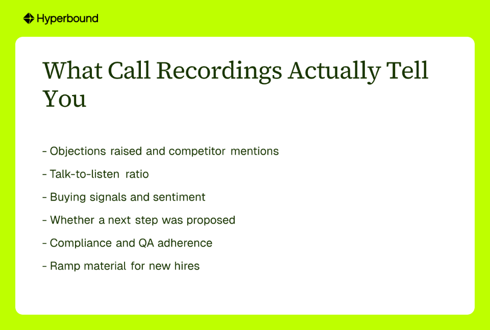 What Call Recordings Actually Tell You
