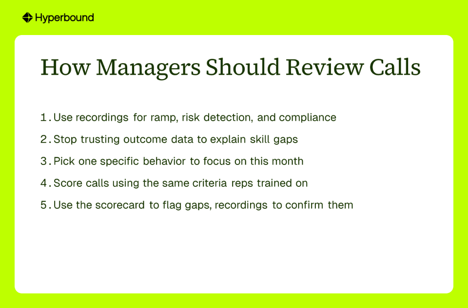 How Managers Should Review Calls