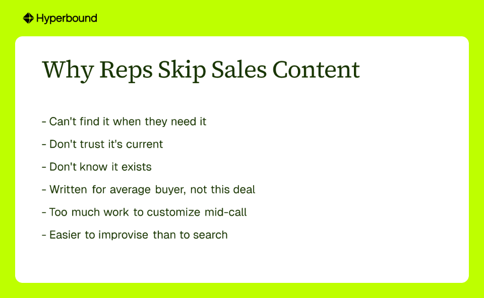 Why Reps Skip Sales Content