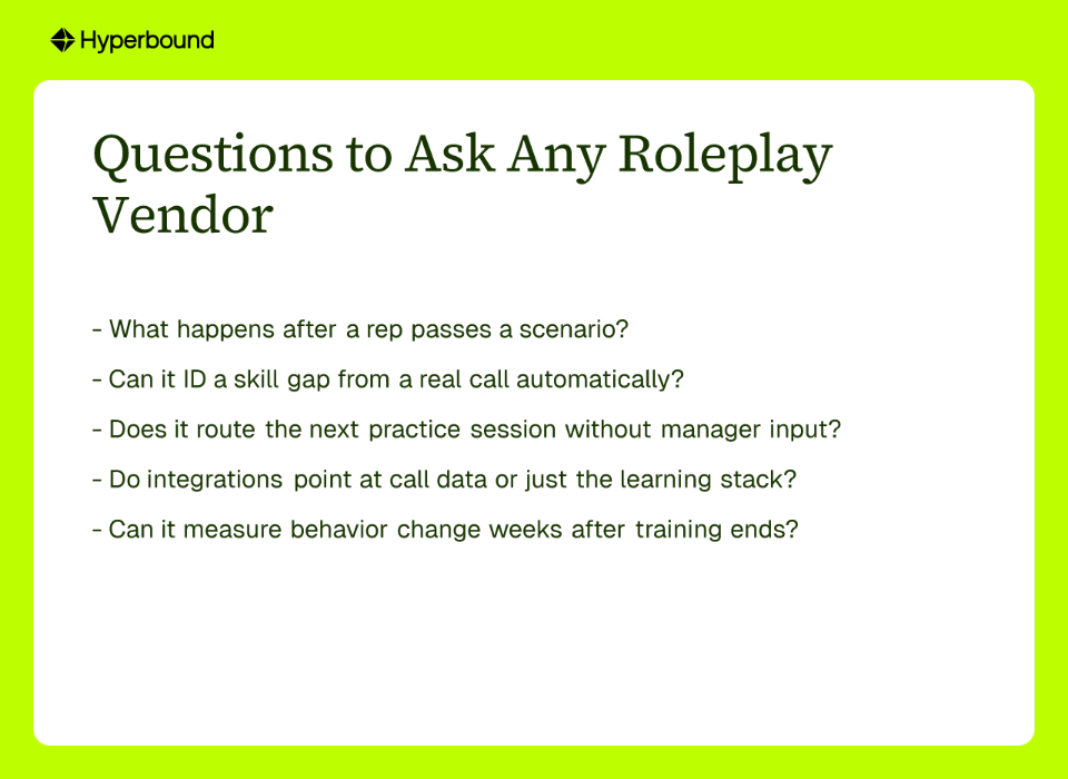 Questions to Ask Any Roleplay Vendor