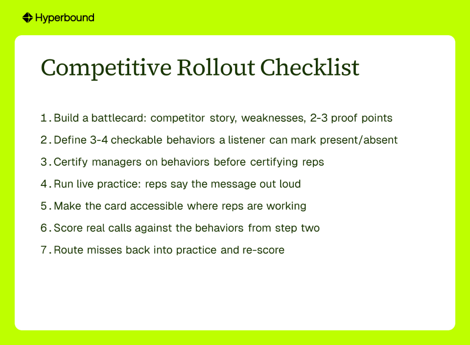 Competitive Rollout Checklist