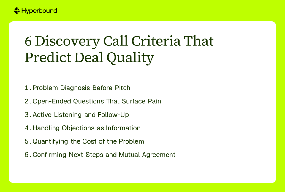 6 Discovery Call Criteria That Predict Deal Quality
