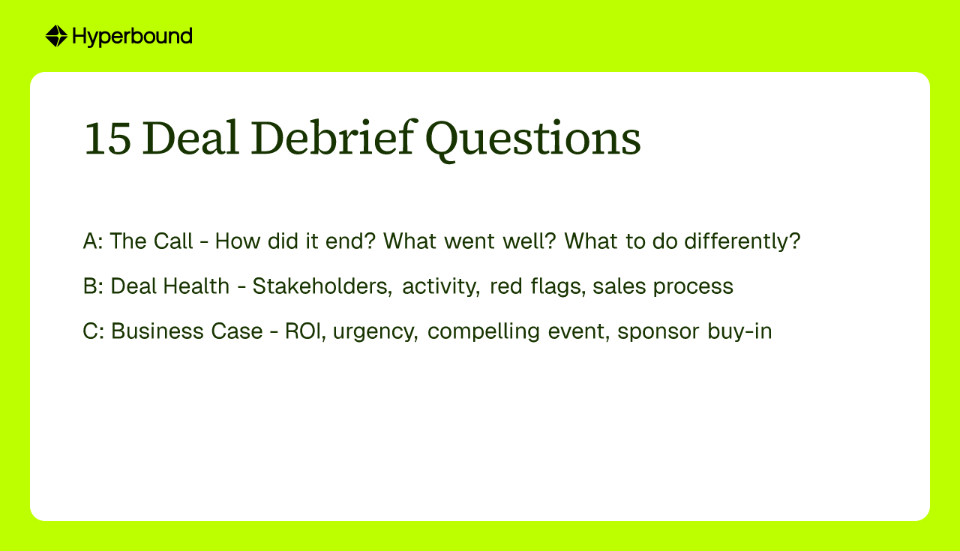 15 Deal Debrief Questions