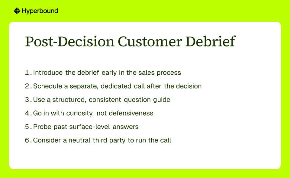 Post-Decision Customer Debrief