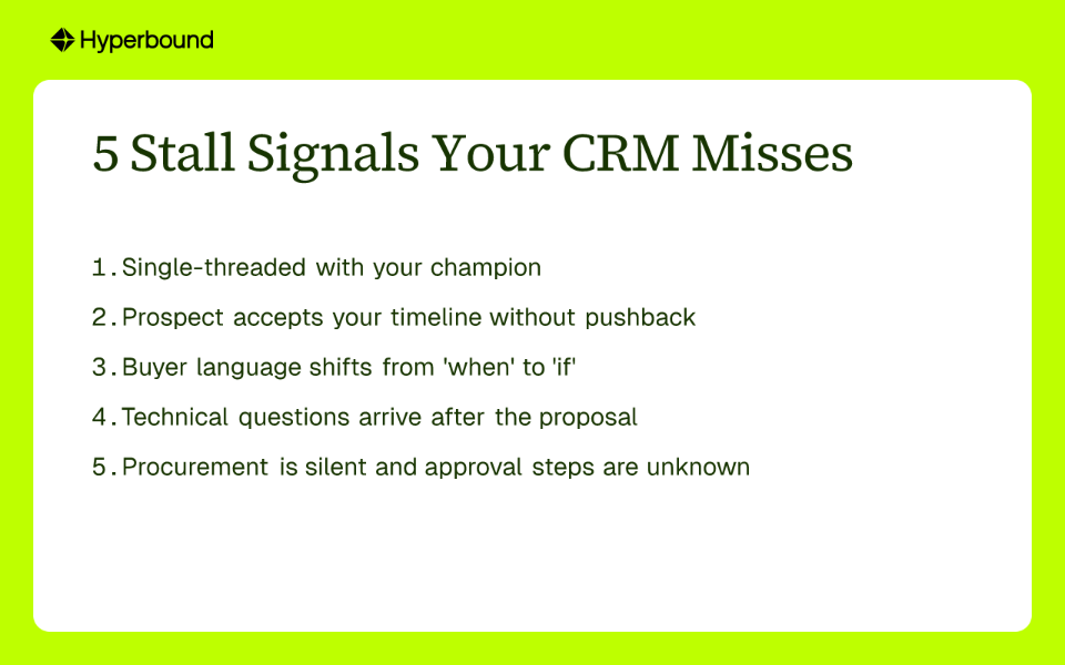 5 Stall Signals Your CRM Misses