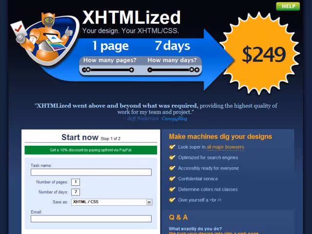The image shows the 2007 website version