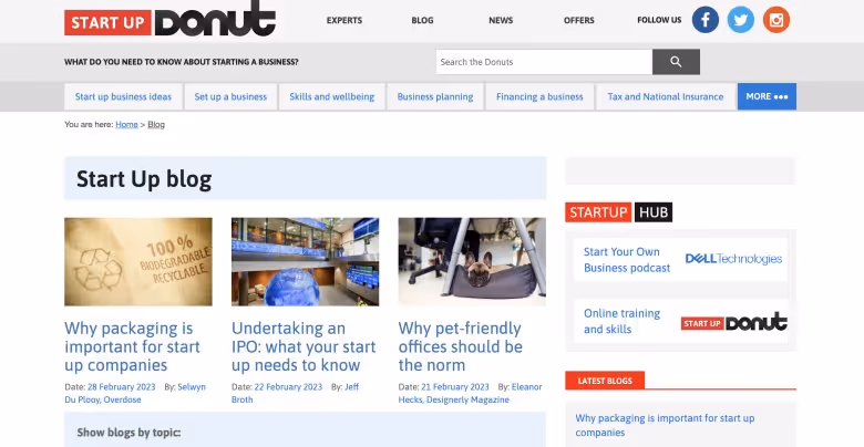 Startup Donut website