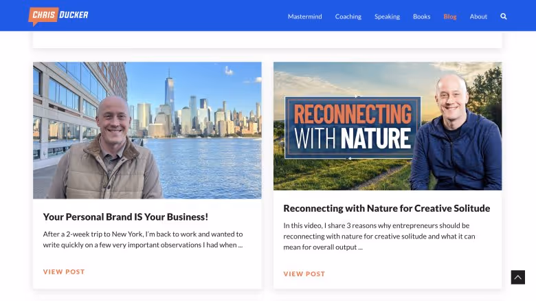 Chris Ducker website about online business