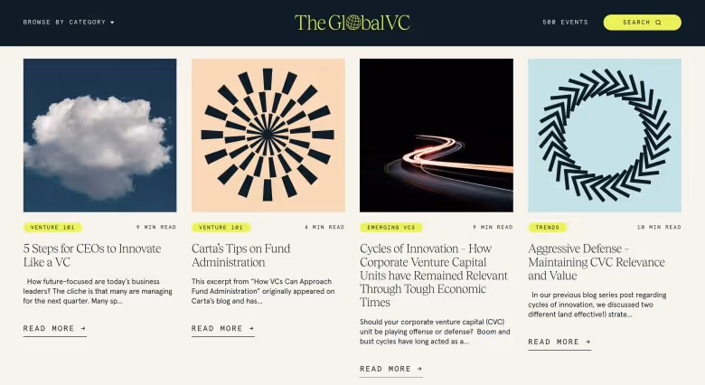 500 Startups website layout.