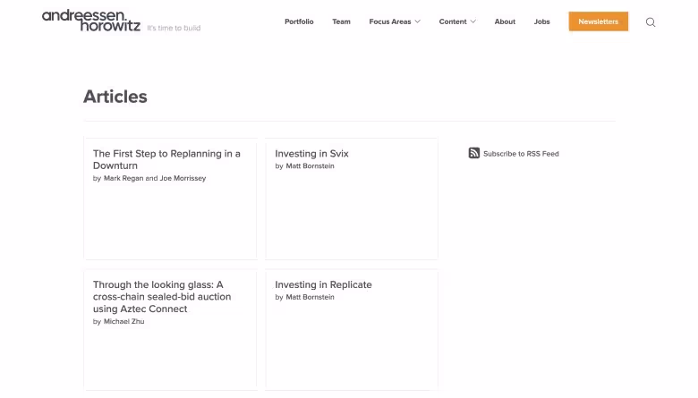 Andreessen Horowitz website