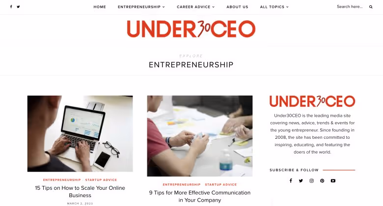 Under30CEO website