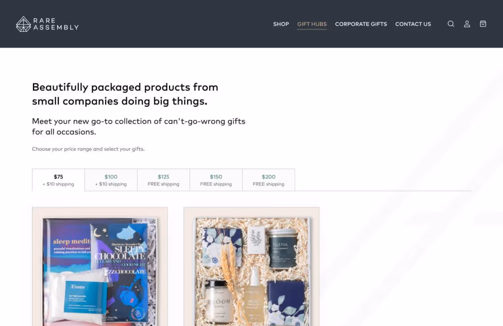 An image representing GiftHub solution for RareAssembly with custom Shopify and WordPress solution