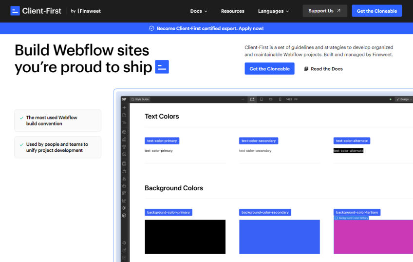 Screenshot of Client-First from Finsweet