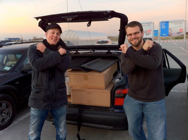 Stano and Weston doing X sign