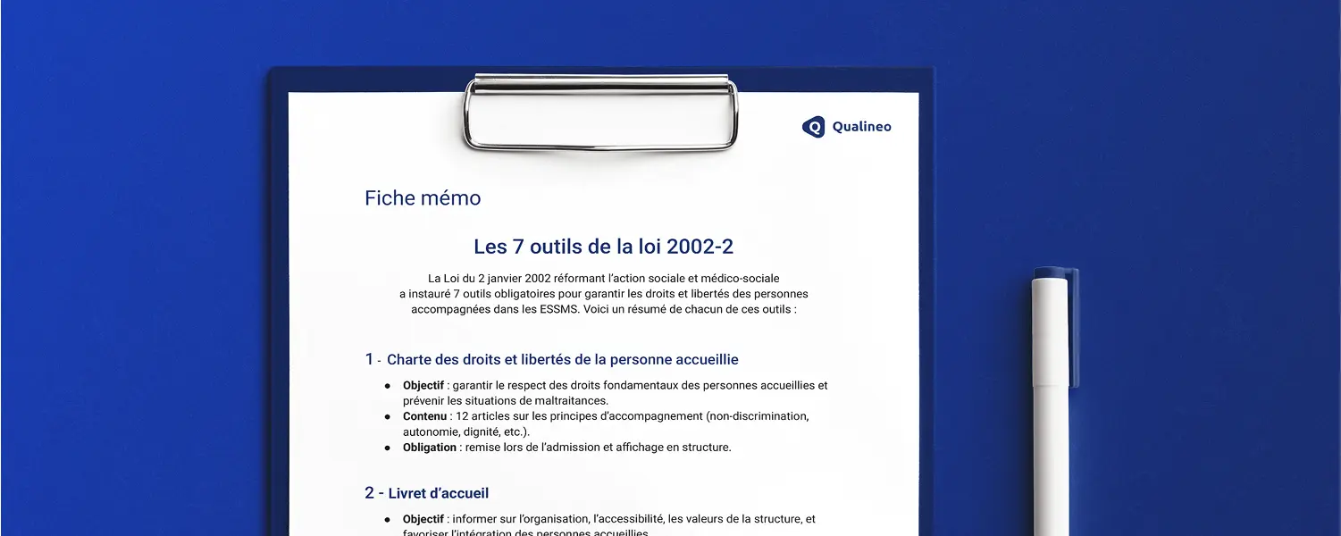 Fiche mémo PDF : les 7 outils de la loi 2002-2 pour garantir les droits des personnes accompagnées – Qualineo