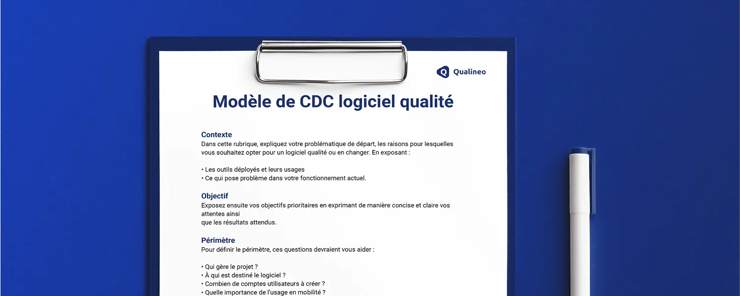 Modèle PDF : cahier des charges pour logiciel qualité – contexte, objectifs et périmètre du projet – Qualineo