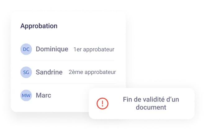 Vue simplifiée de la fonctionnalité gestion documentaire.