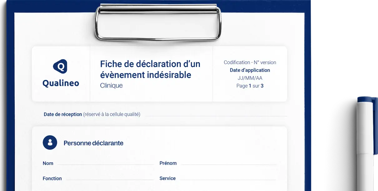 Fiche PDF à compléter : déclaration d’un évènement indésirable – Qualineo