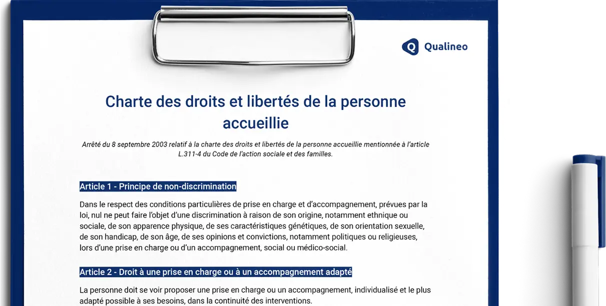 Fiche PDF : charte des droits et libertés de la personne accueillie en établissement social ou médico-social – Qualineo
