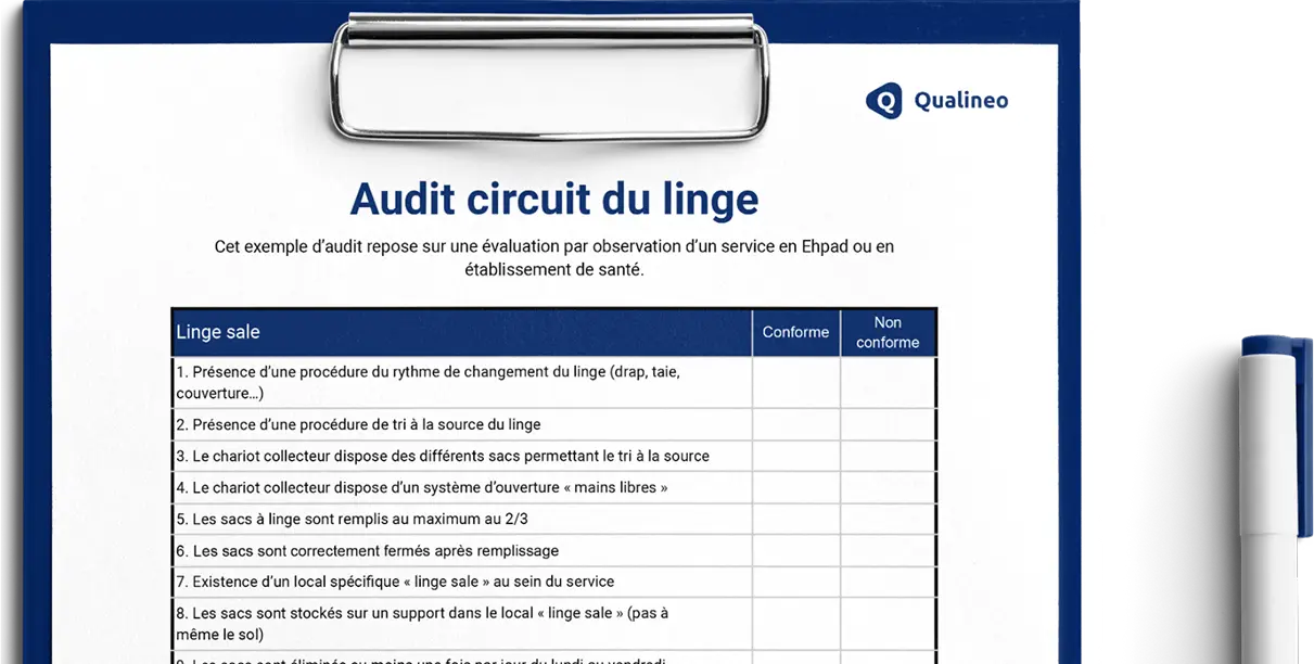 Grille PDF d’audit : circuit du linge en EHPAD ou établissement de santé – Qualineo