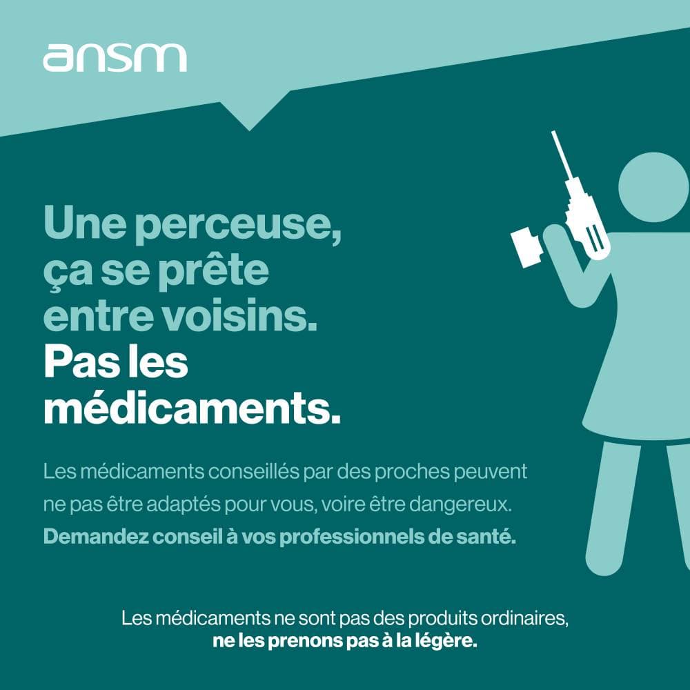 Affiche officielle de l'ANSM d'une campagne de sensibilisation au bon usage des médicaments