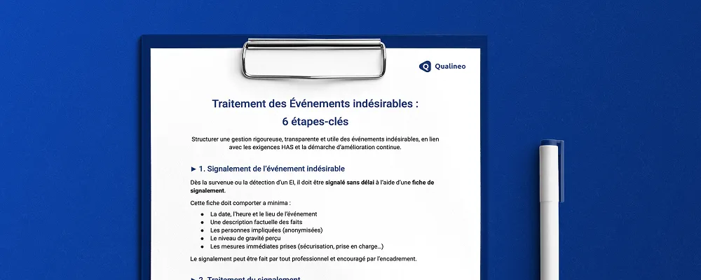 Modèle de traitement des évènements indésirables de Qualineo