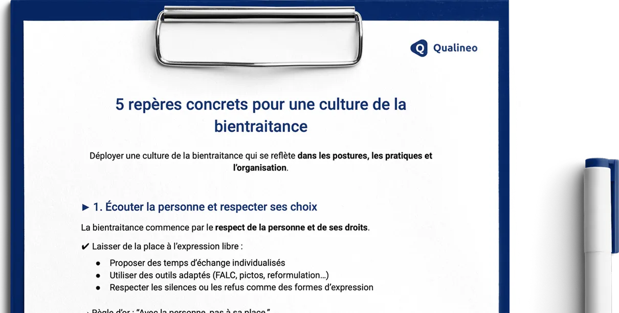 Modèle Repères de la Bientraitance par Qualineo