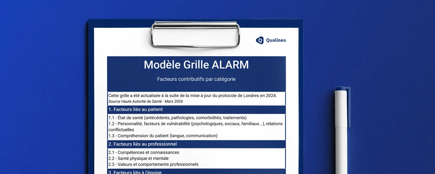 Grille PDF vierge : modèle ALARM pour analyser les facteurs contributifs d’un événement indésirable – Qualineo
