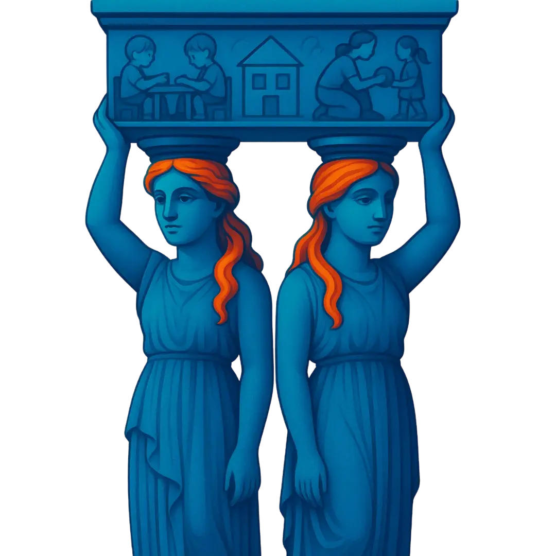 Metaforički prikaz 2 stupa profesionalnog identiteta.