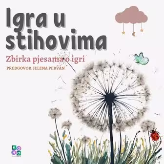 Ilustracija maslačka na livadi. Naslovnica zbirke pjesama.