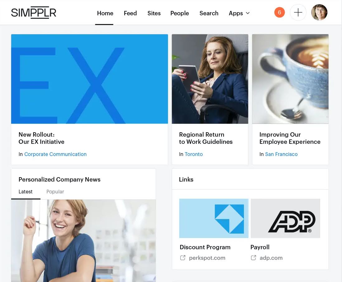 Simpplr's intranet software