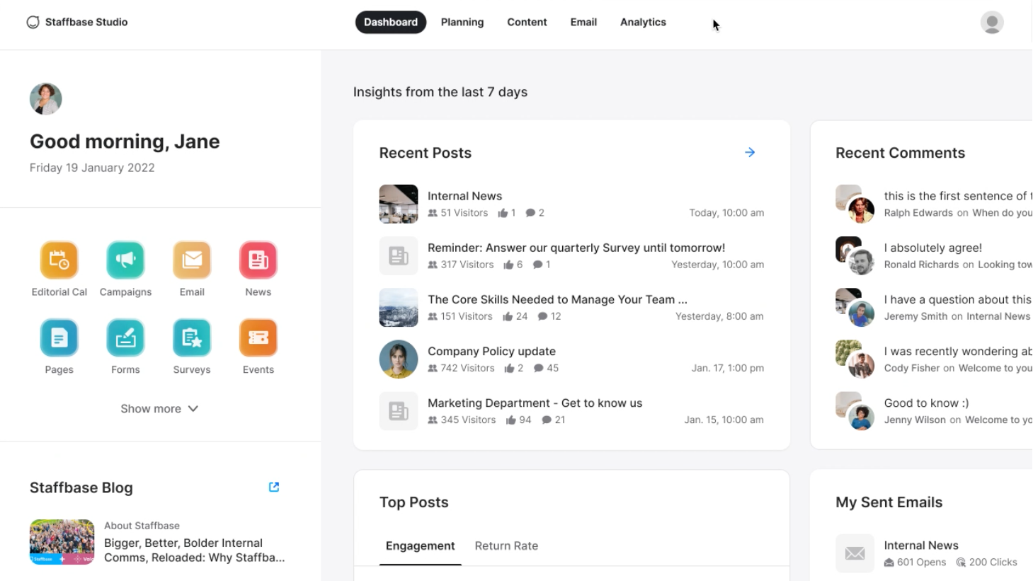 Staffbase's intranet software