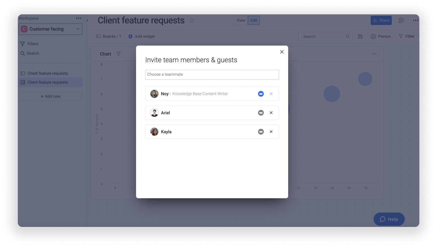 monday dashboard permissions