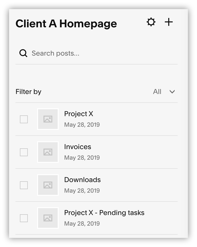 Create posts for each client portal entry