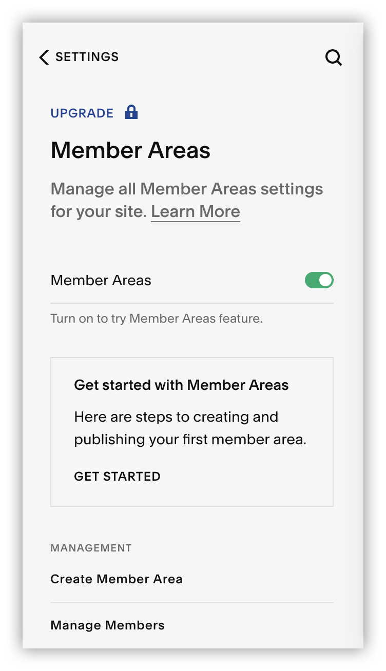 Enable Member Areas