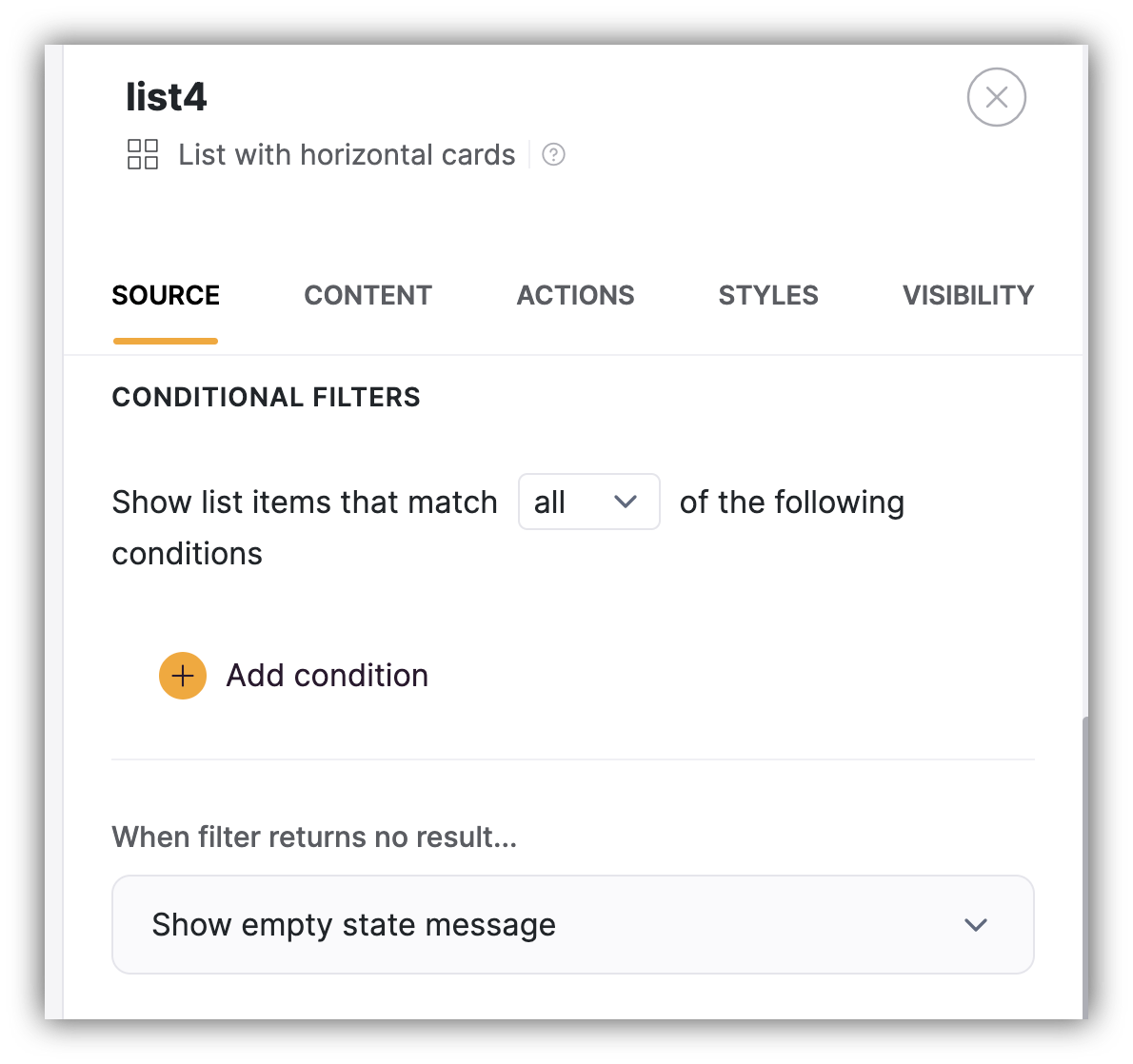 Step 4: Click the Content tab to set up the search bar