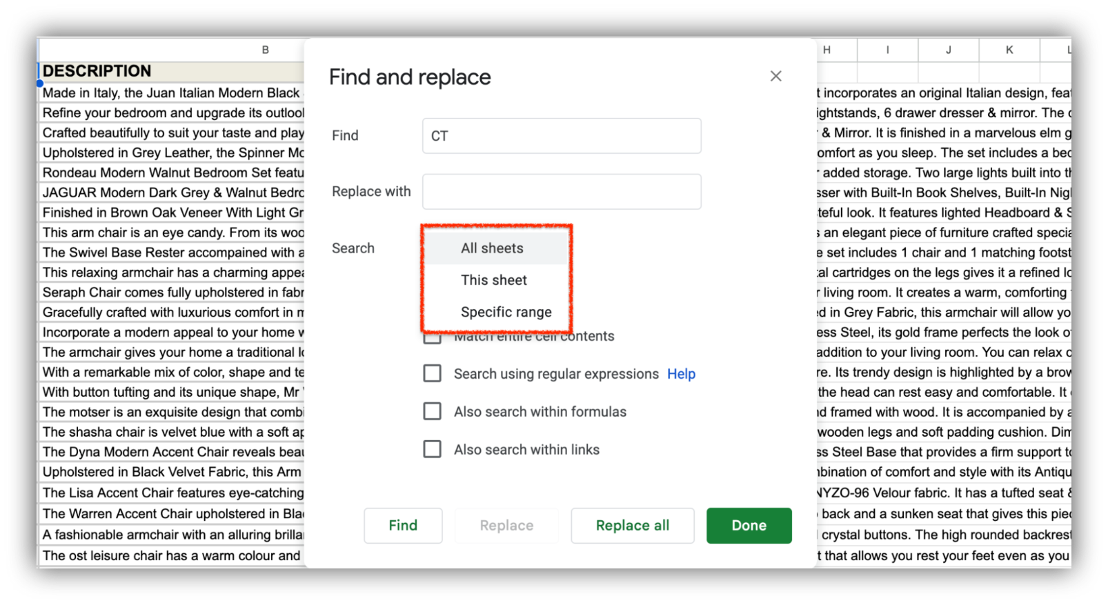 Step 3: (Optional) Choose your search criteria