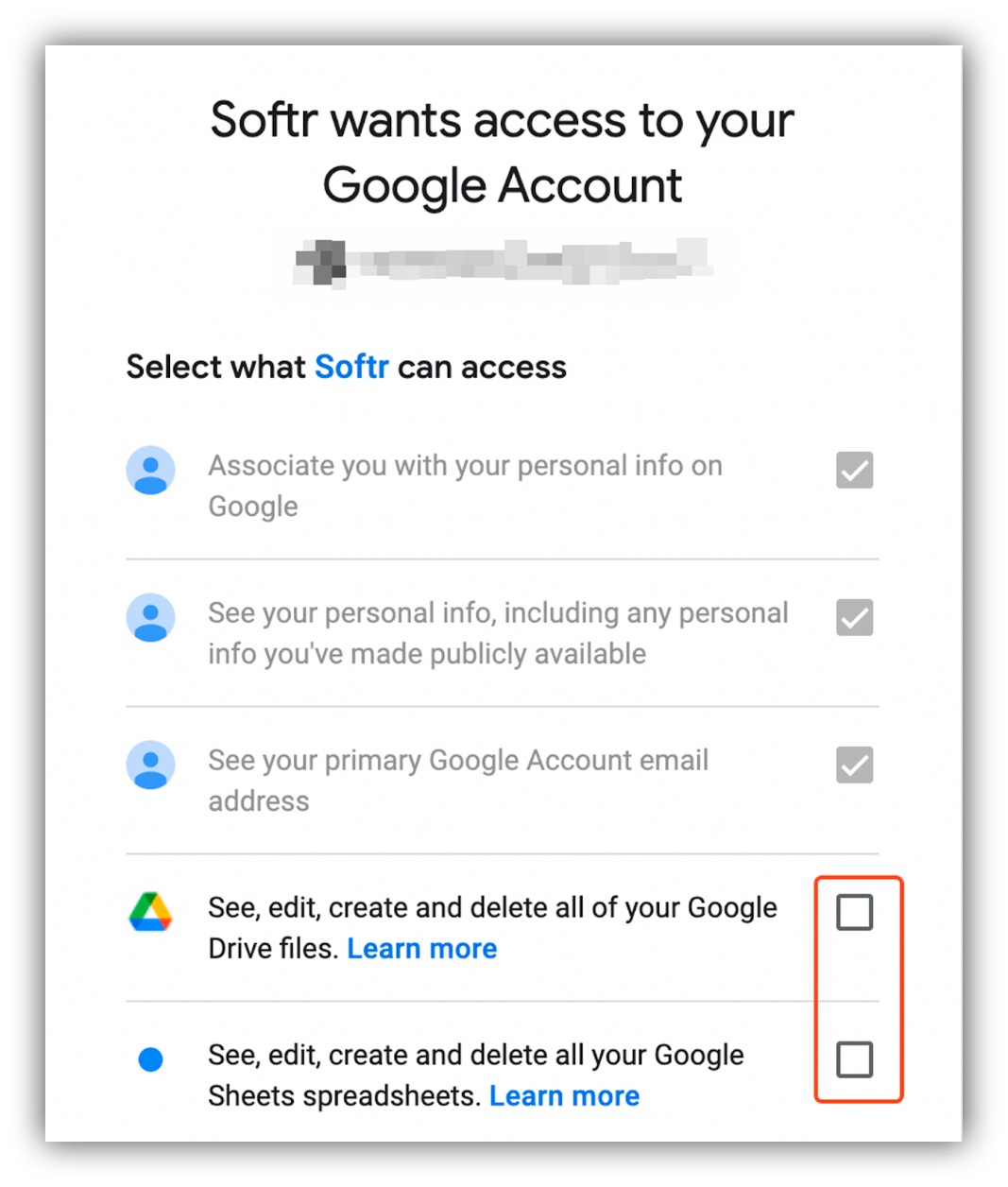Connect your Google Sheets account to Softr