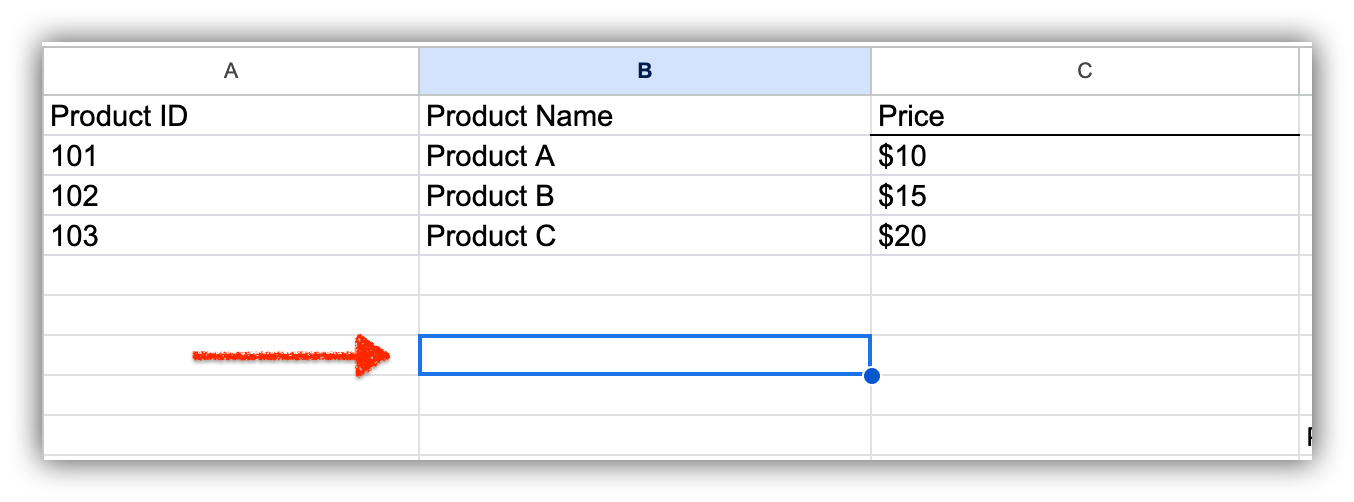 Step 2: Choose a cell for the VLOOKUP result