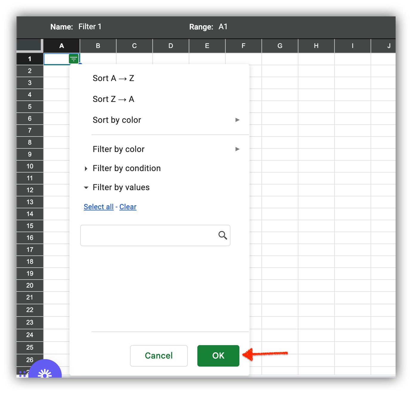 Step 4: Click Save to create the filter view
