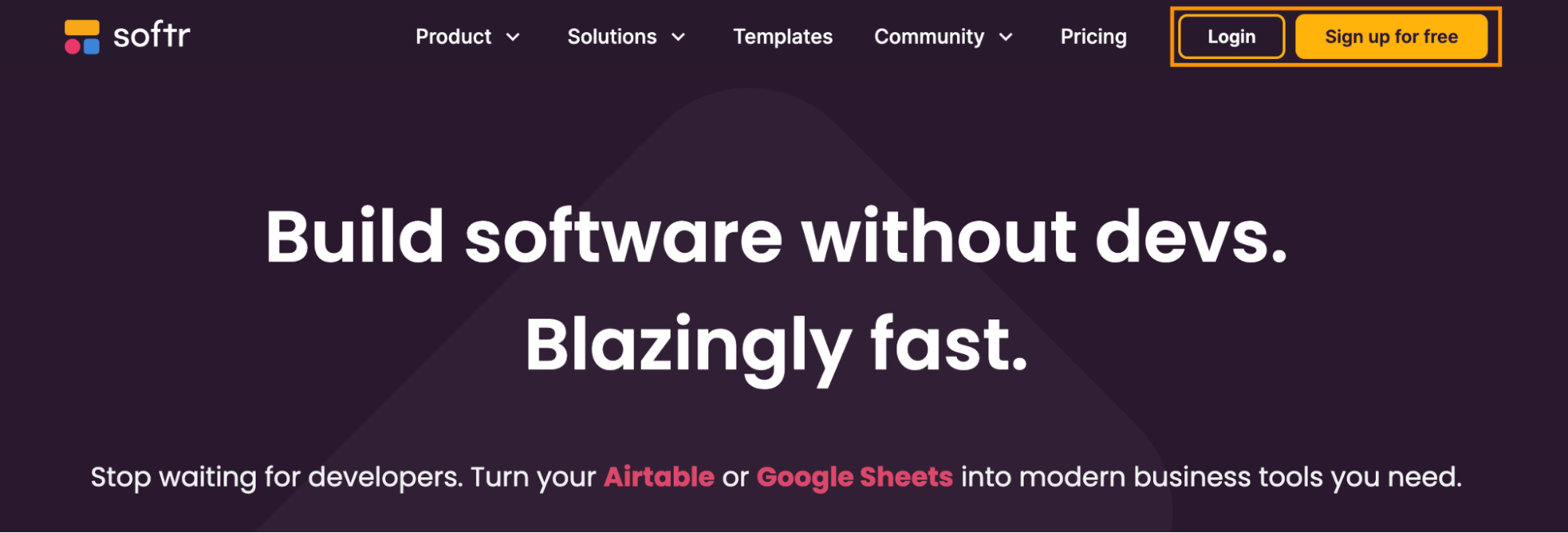 Step 1: Sign in or register to Softr