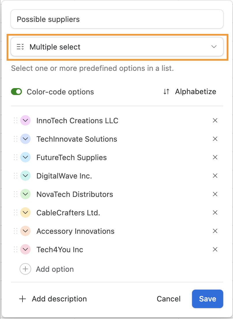 Step 1.2: Change field type