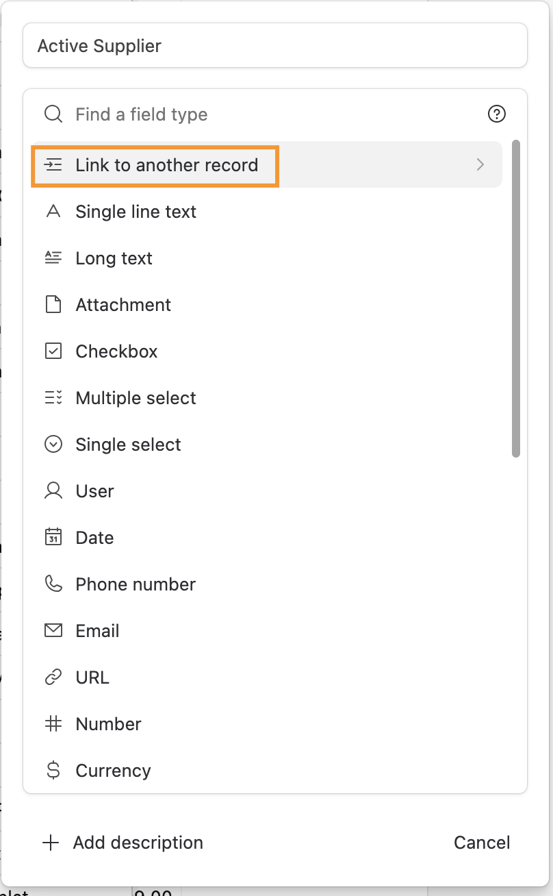 Step 1.2: Set the field type